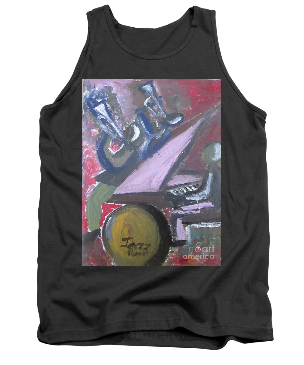 Jazz Tank Top featuring the painting The Trumpet Shall Sound by Jennylynd James