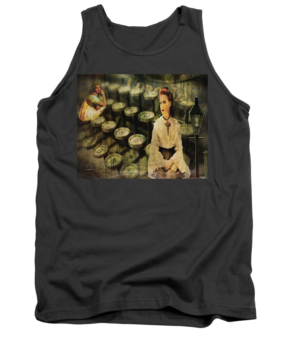 Typewriter Tank Top featuring the photograph The Typist by Sandra Schiffner
