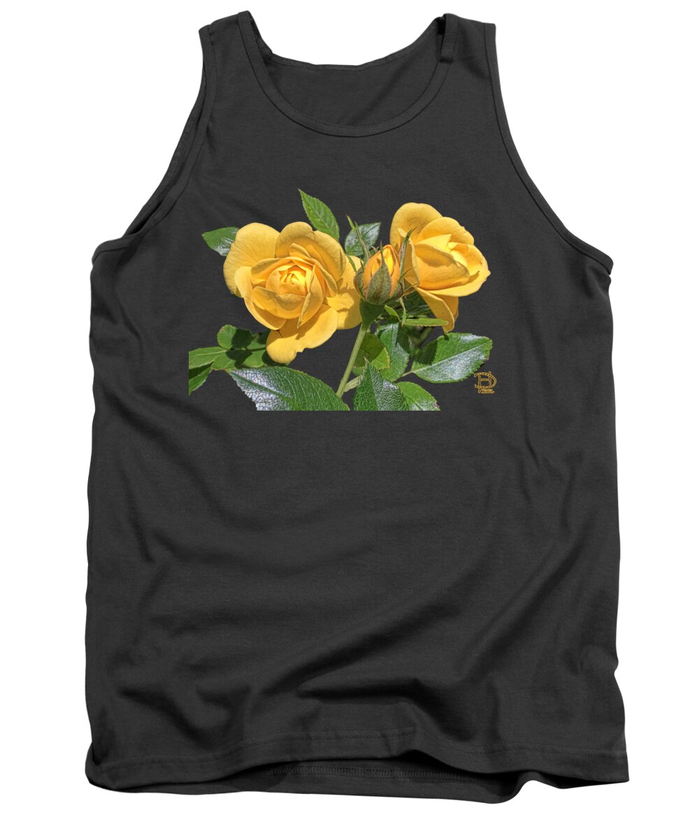 Yellow Roses Tank Top featuring the digital art The Yellow Rose Family by Daniel Hebard