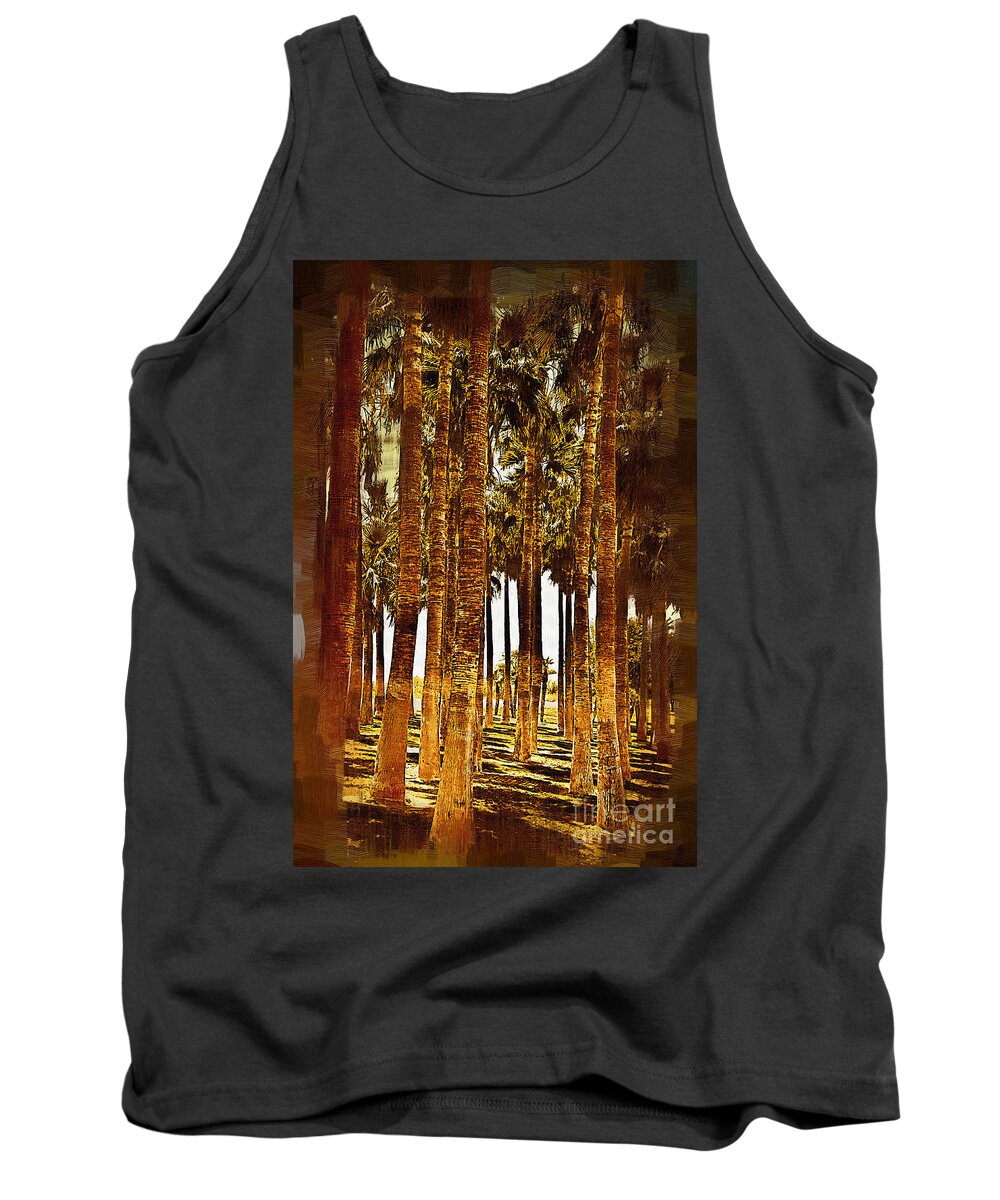 Palm-trees Palm Tank Top featuring the digital art Thick Palm Trees by Kirt Tisdale