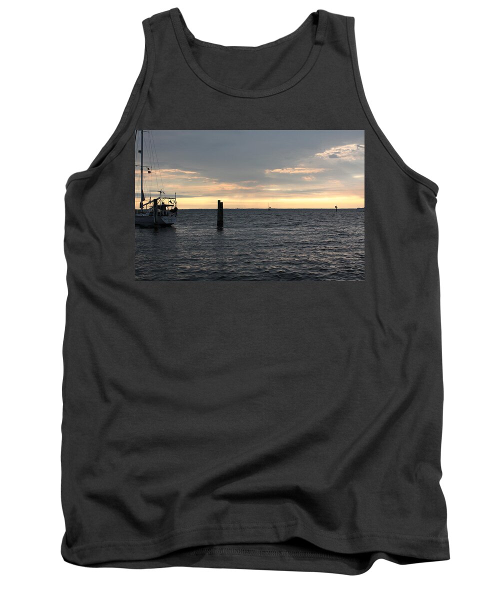 Thomas Tank Top featuring the photograph Thomas Point - The Morning Sun over the Bay by Ronald Reid
