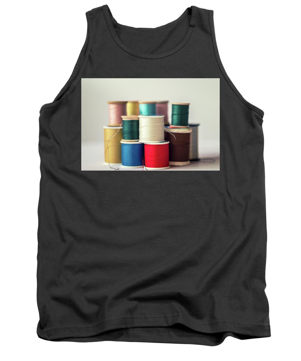 Sewing Thread Tank Top featuring the photograph Thread #1 by Joseph S Giacalone