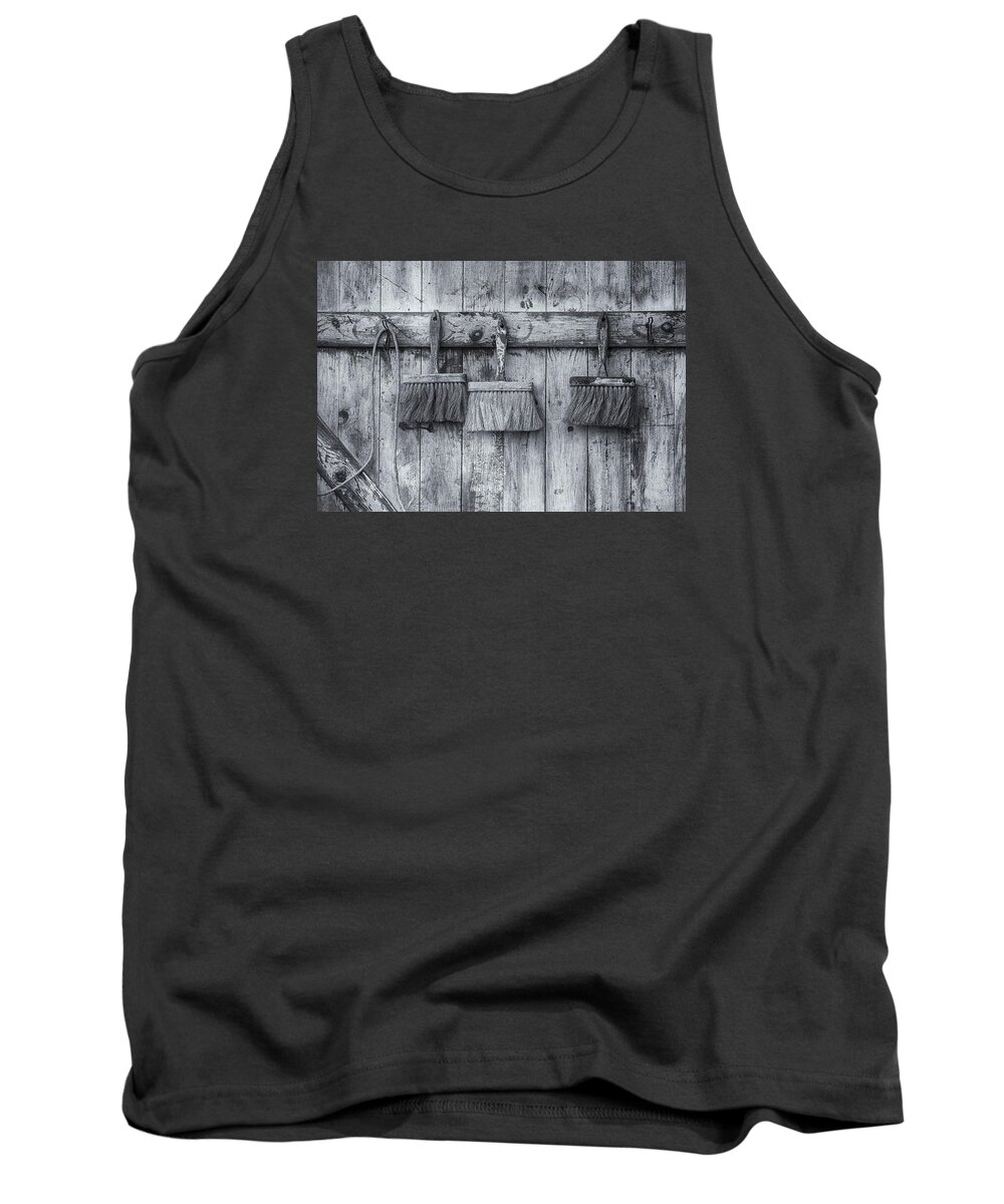 Brattleboro Vermont Tank Top featuring the photograph Three Brushes Black and White by Tom Singleton