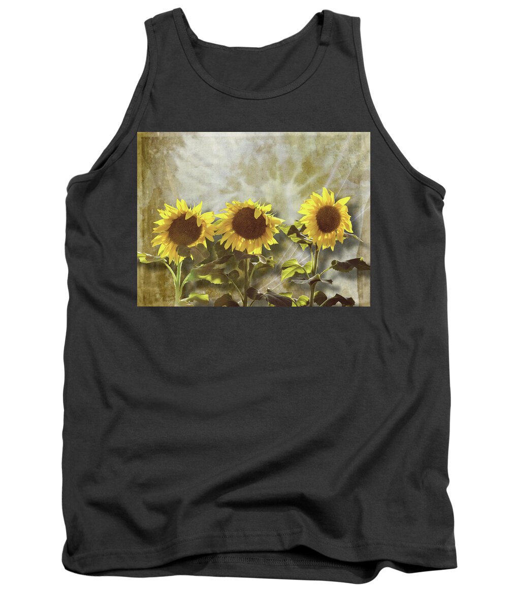Texture Tank Top featuring the photograph Three in the Sun by Melinda Ledsome