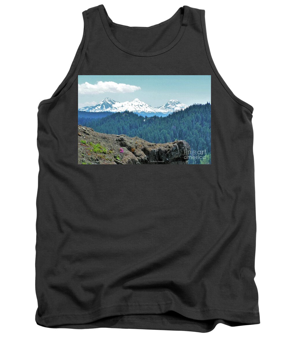 Three Sisters Tank Top featuring the photograph Three Sisters from Iron Mountain by Michele Penner