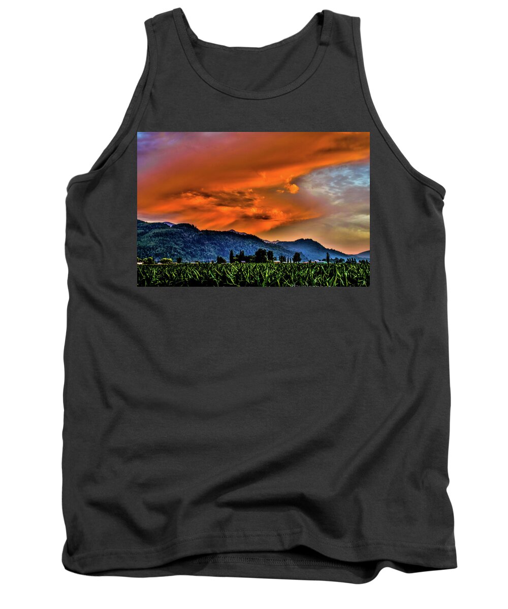 Skies Tank Top featuring the photograph Thunder storm in the valley by David Lee