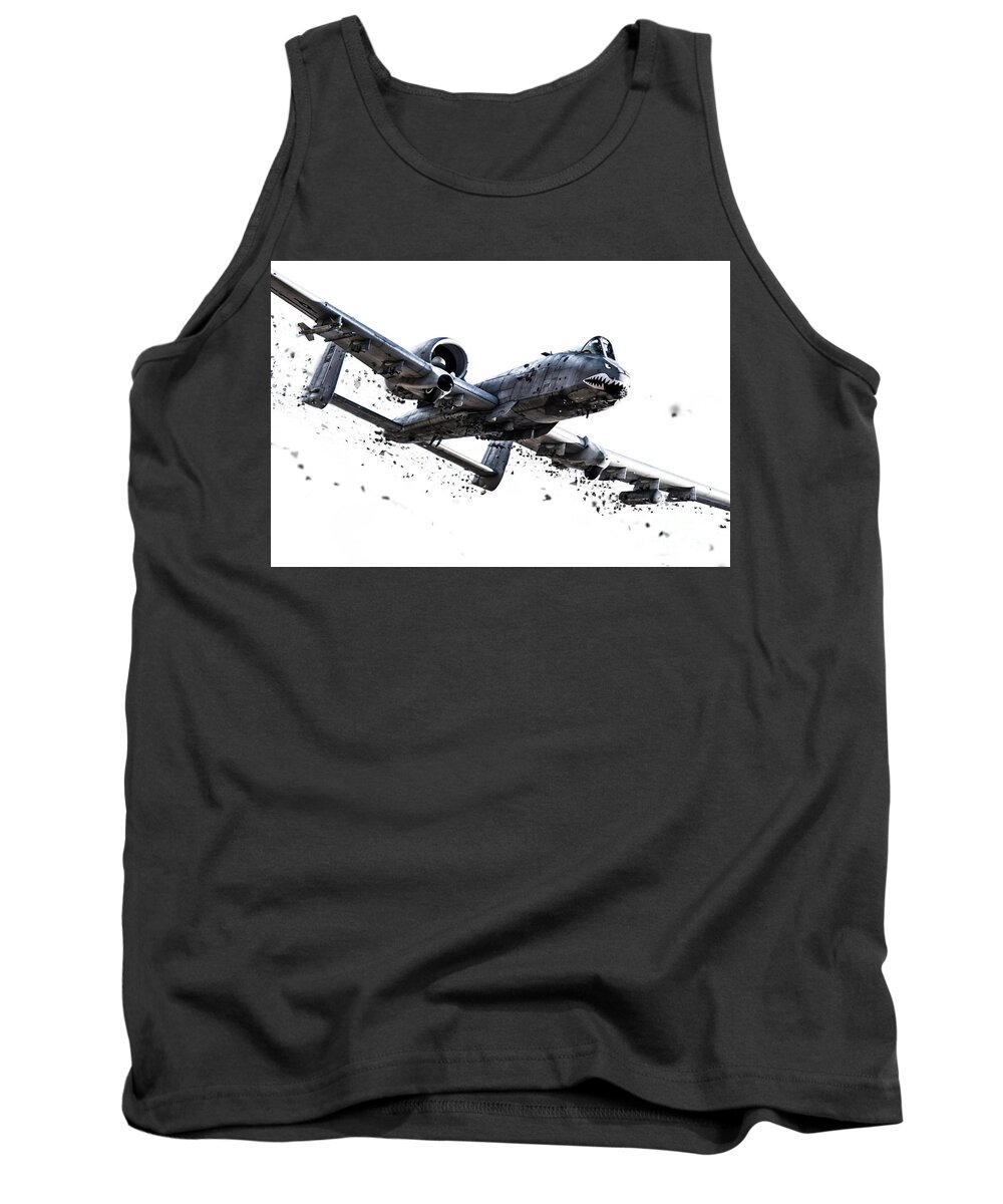 A10 Tank Top featuring the digital art Thunderblt Shatter by Airpower Art