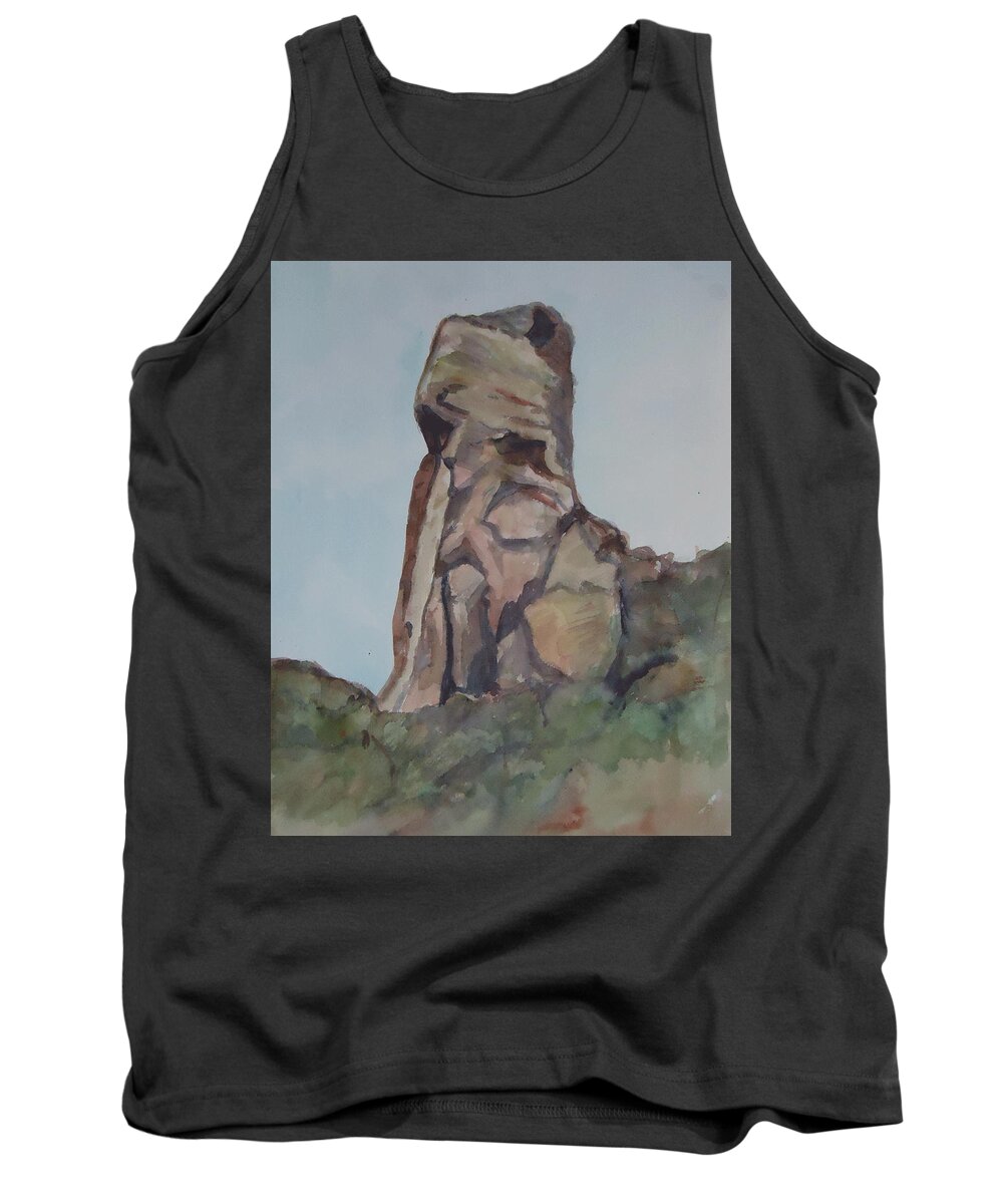Rock Formation Tank Top featuring the painting Toad Rock by Charme Curtin