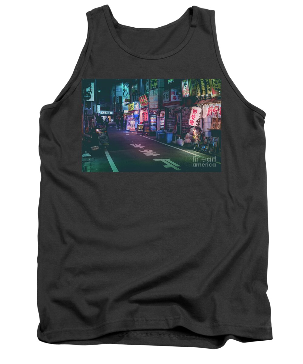 Tokyo Tank Top featuring the photograph Tokyo Side Streets, Japan by Perry Rodriguez