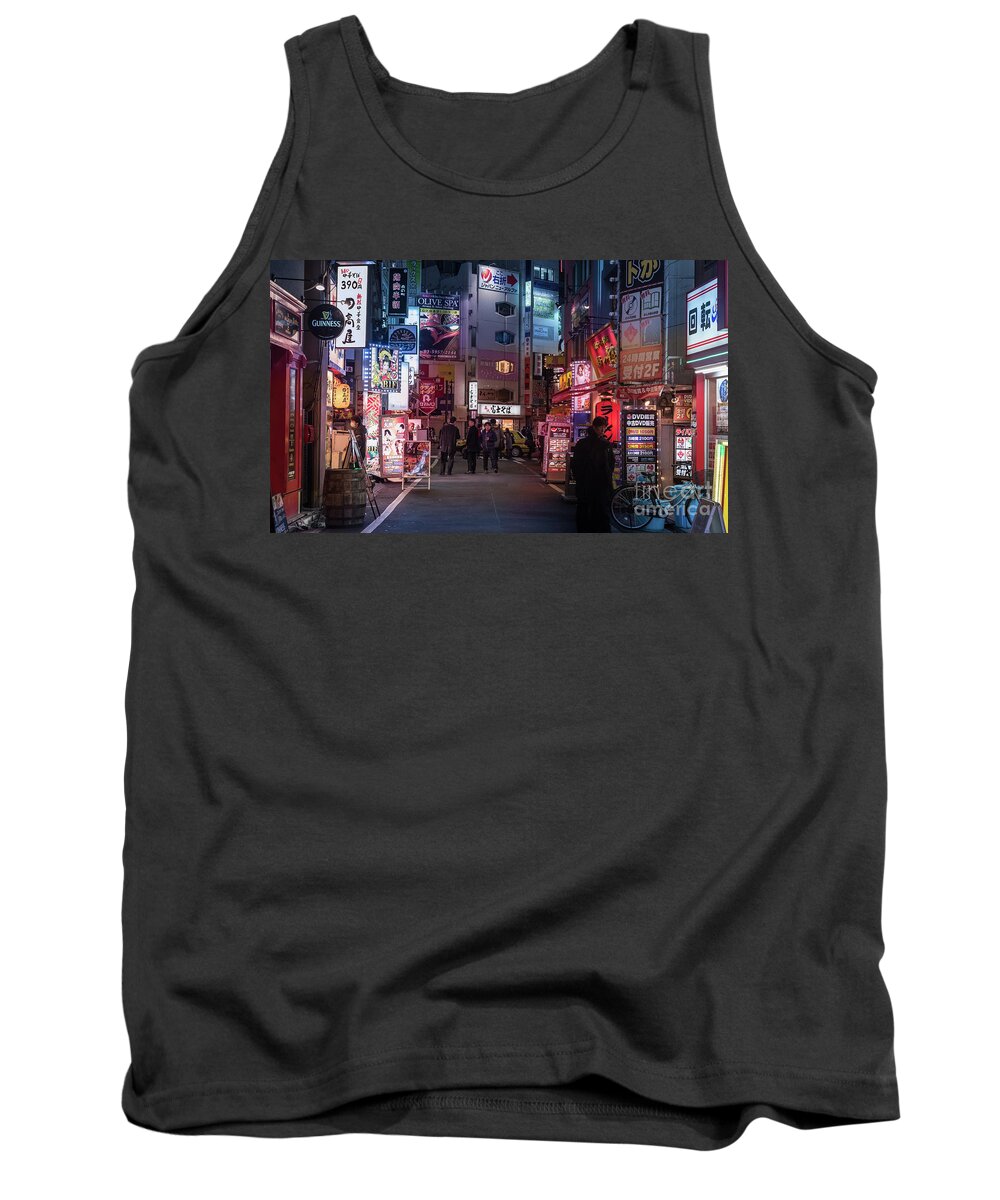 Tokyo Tank Top featuring the photograph Tokyo Side Streets, Japan 3 by Perry Rodriguez