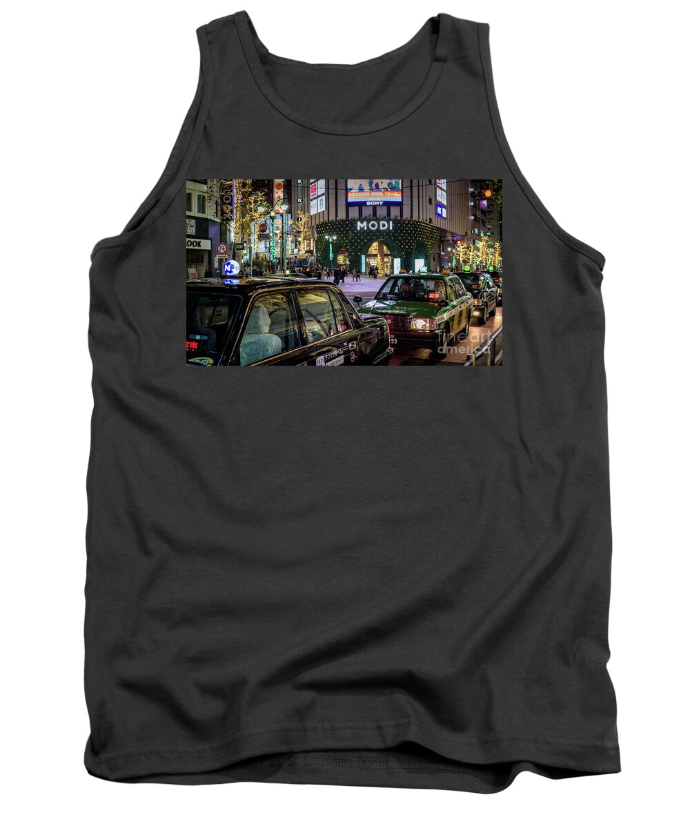 People Tank Top featuring the photograph Tokyo Taxis, Japan by Perry Rodriguez
