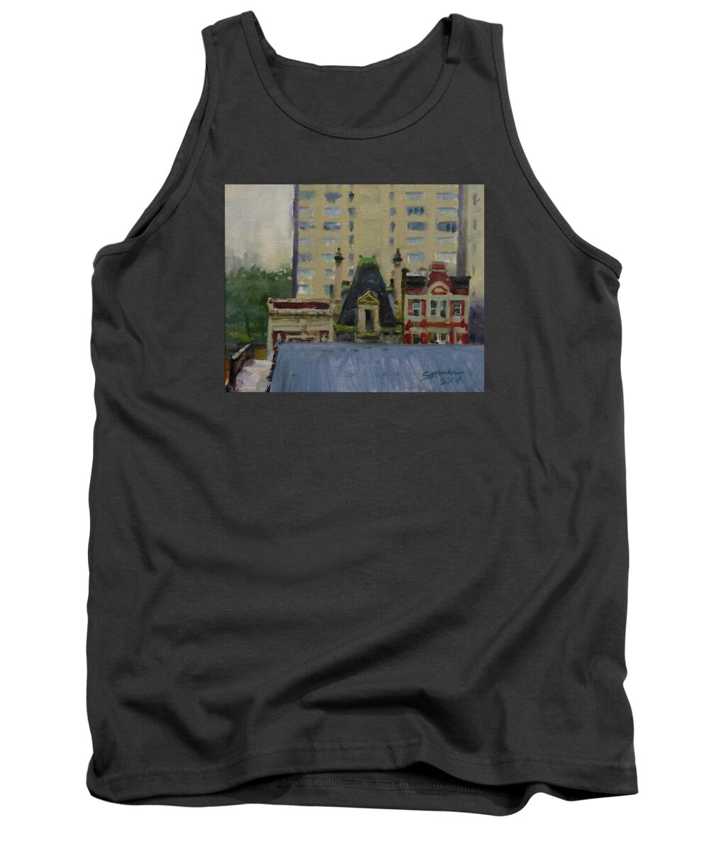 Landscape Tank Top featuring the painting Too Wet to Paint Outdoors by Peter Salwen