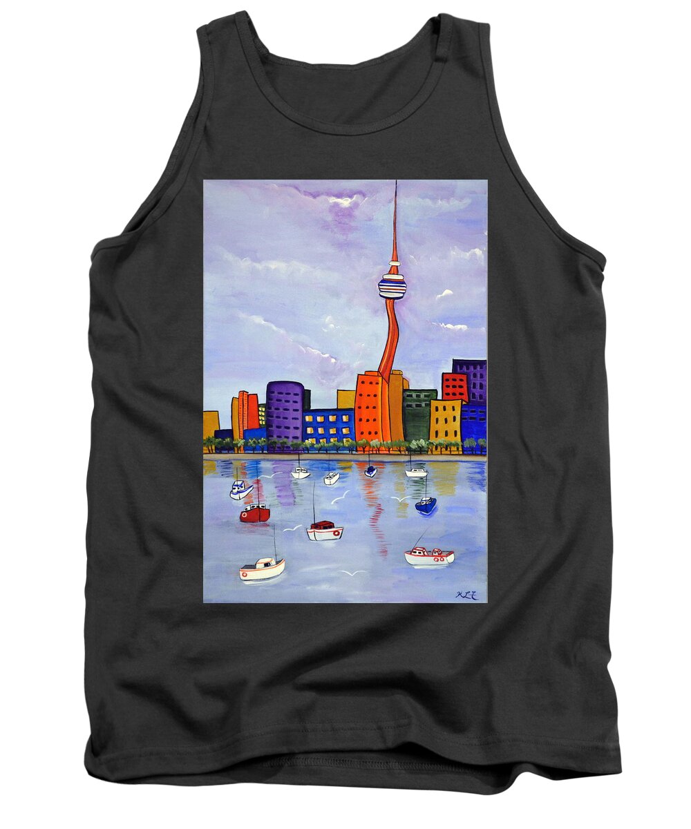 Abstract Tank Top featuring the painting Toronto Skyline by Heather Lovat-Fraser