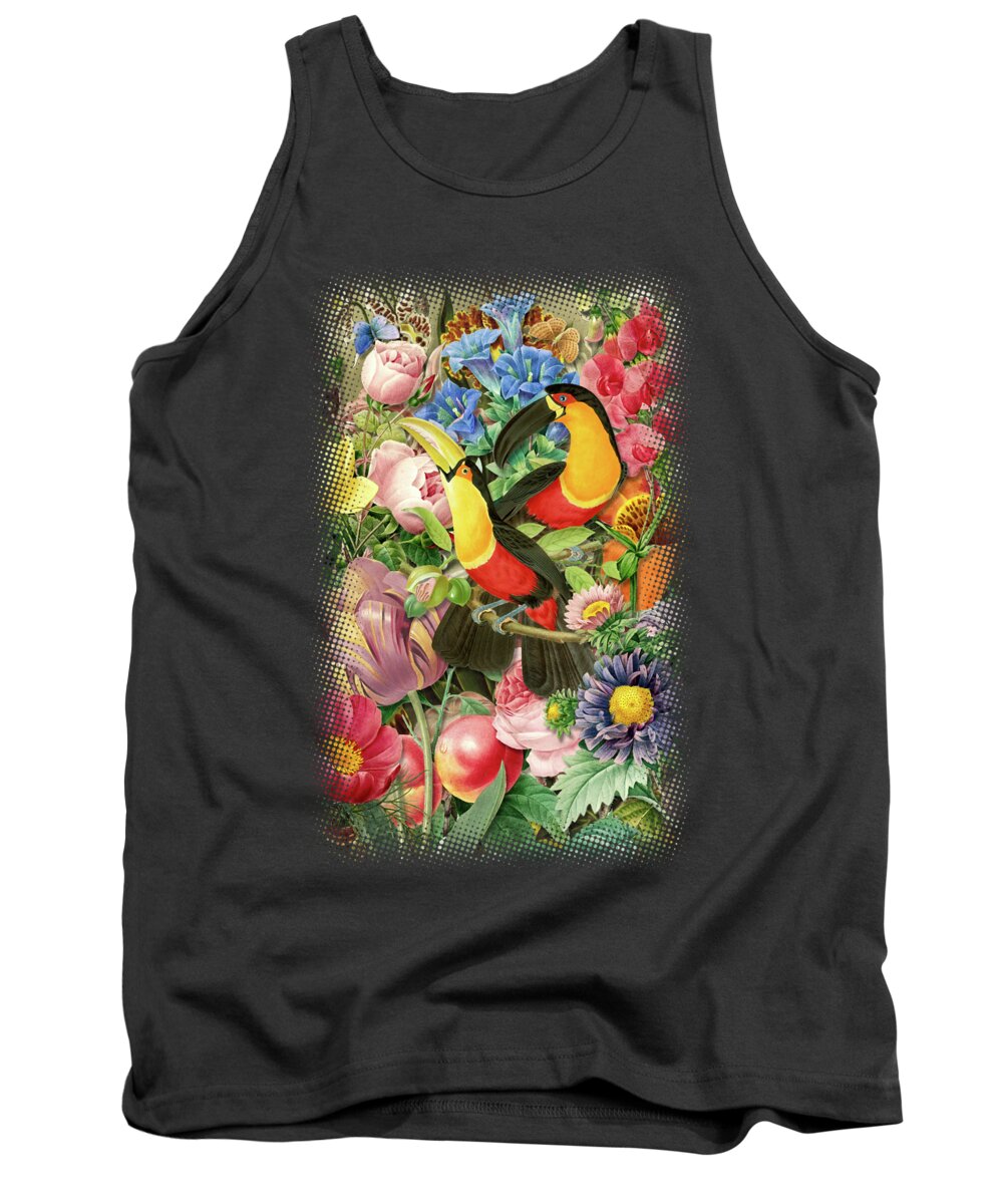 Antique Tank Top featuring the painting Toucans by Gary Grayson