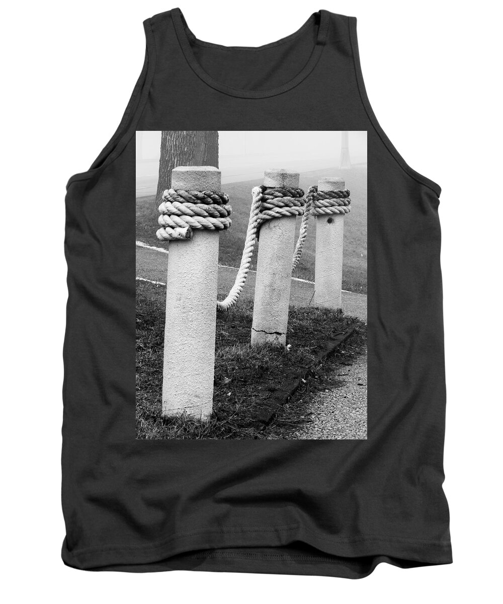 Black And White Tank Top featuring the photograph Tow the Line by Wild Thing
