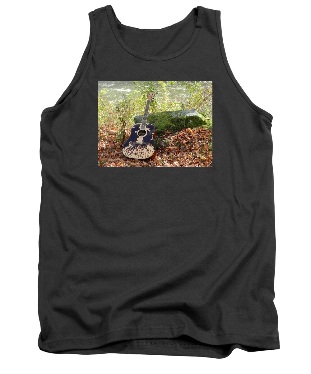 Guitar Tank Top featuring the photograph Traveling Musician by Krys Whitney