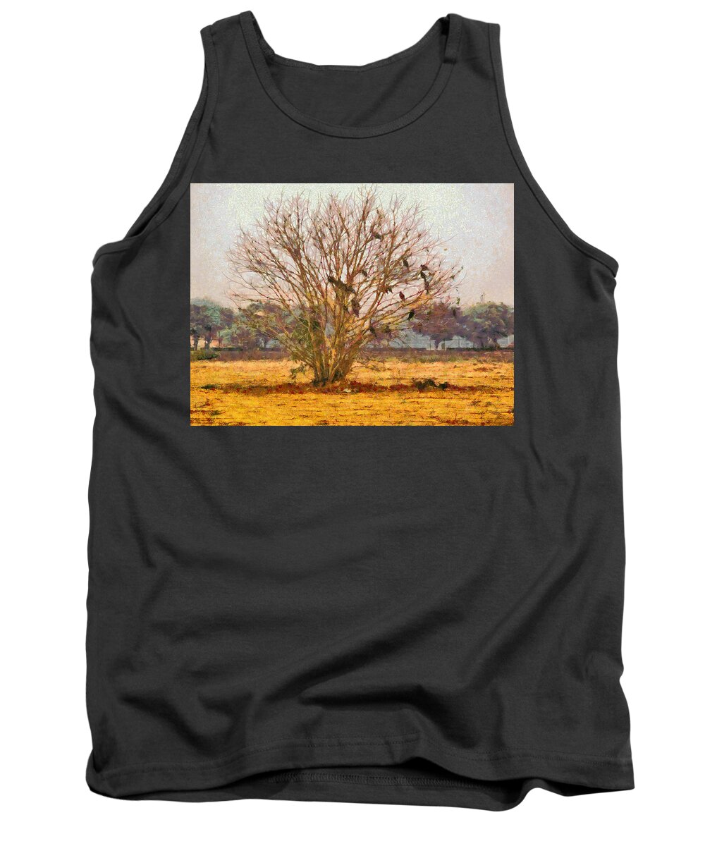 Tree Tank Top featuring the photograph Tree full of large birds by Ashish Agarwal