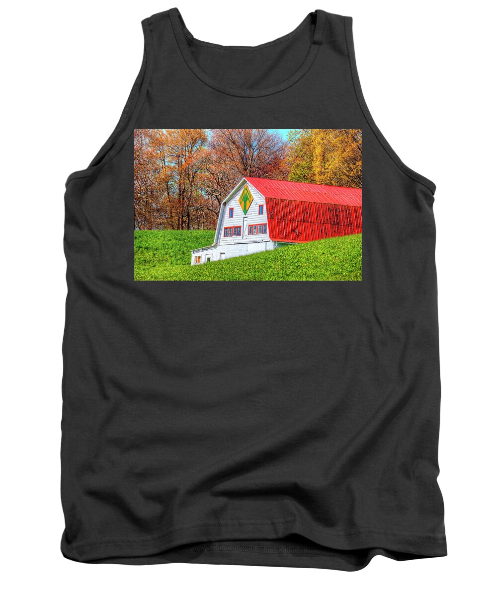 Barn Quilts Tank Top featuring the photograph Tree Variation by Dale R Carlson