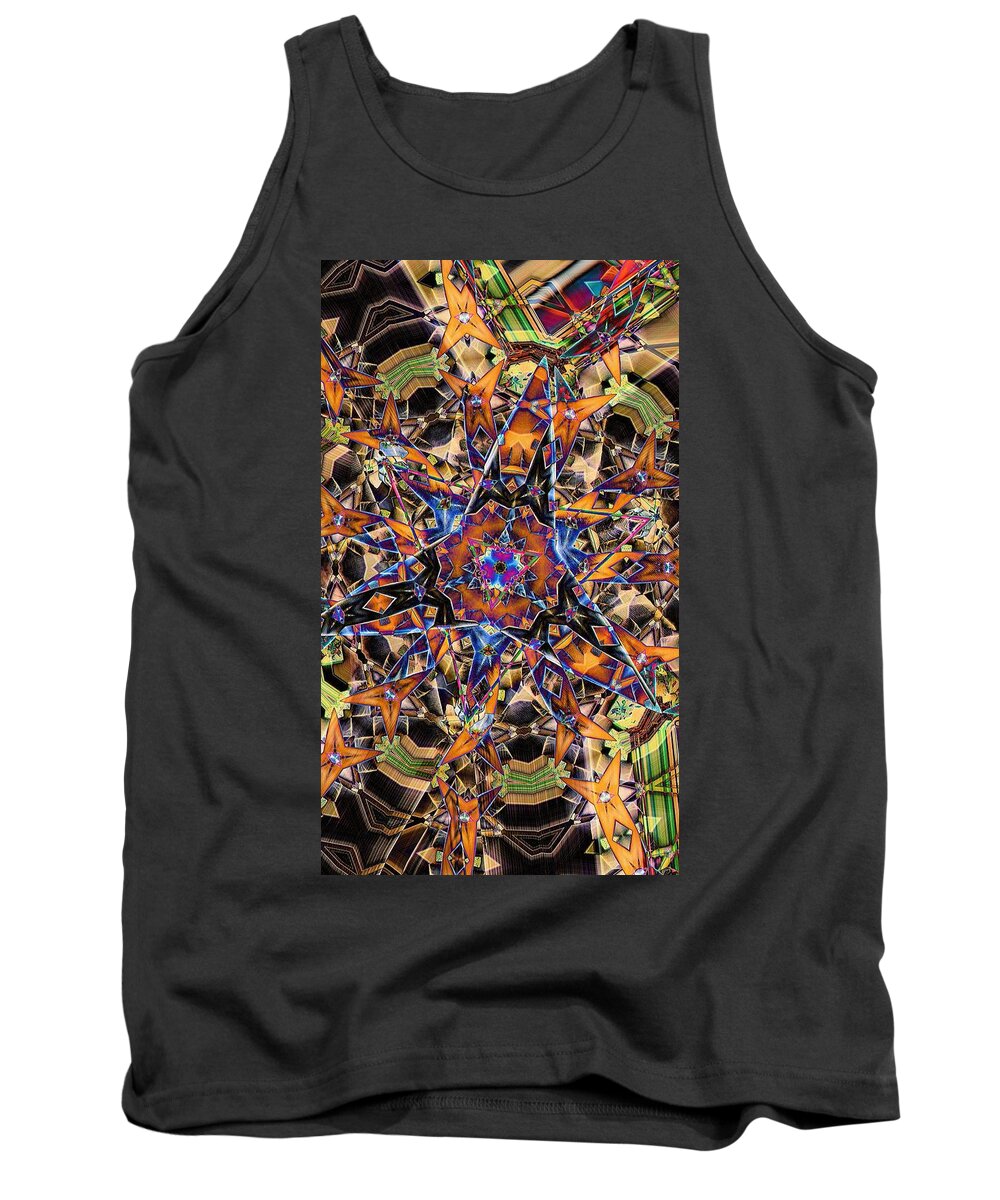 Abstract Tank Top featuring the digital art TriStar by Ron Bissett