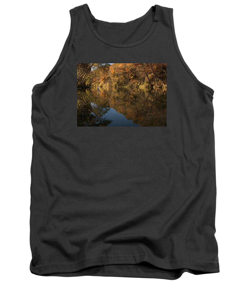 Bennett Tank Top featuring the photograph Trout Season at Bennett Spring by Mitch Spence
