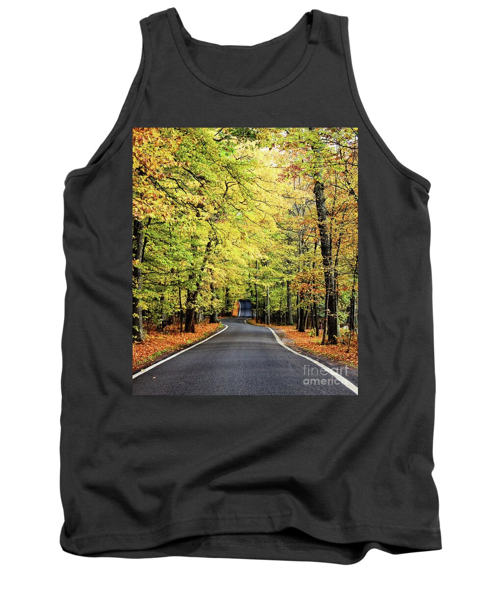 October Tank Top featuring the photograph Tunnel of Trees by Laura Kinker