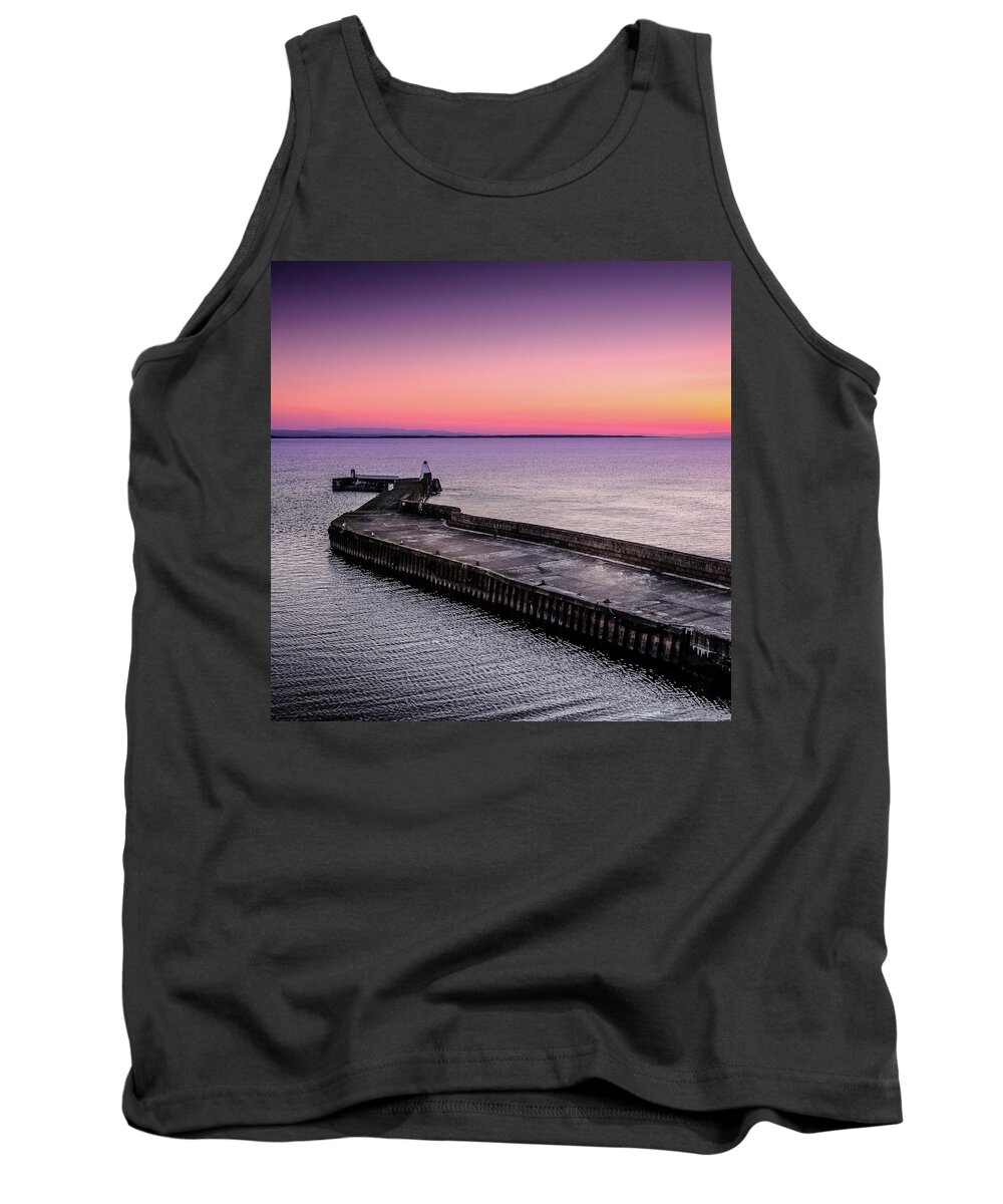 Burghead Tank Top featuring the photograph Twilight, Burghead Harbour by Peter OReilly