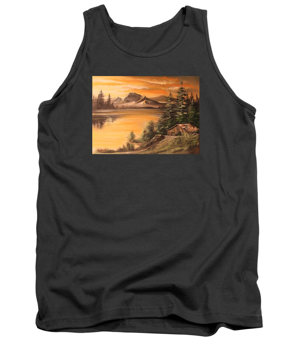 Landscape Tank Top featuring the painting Twilight by Remegio Onia