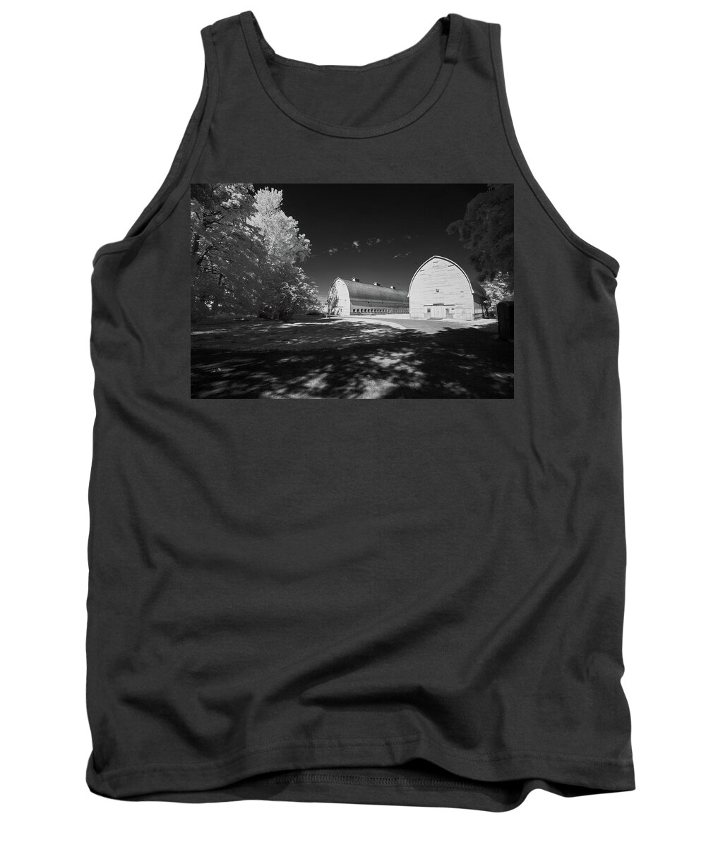 Barns Tank Top featuring the photograph Twin Barns by Bob Cournoyer