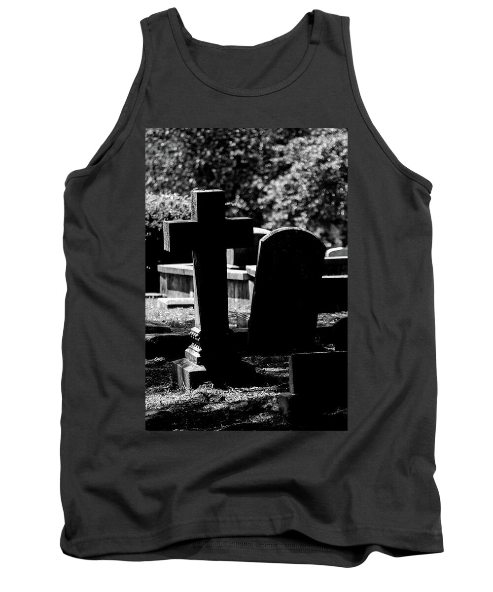 Tombstones Tank Top featuring the photograph Twin Graves by James L Bartlett