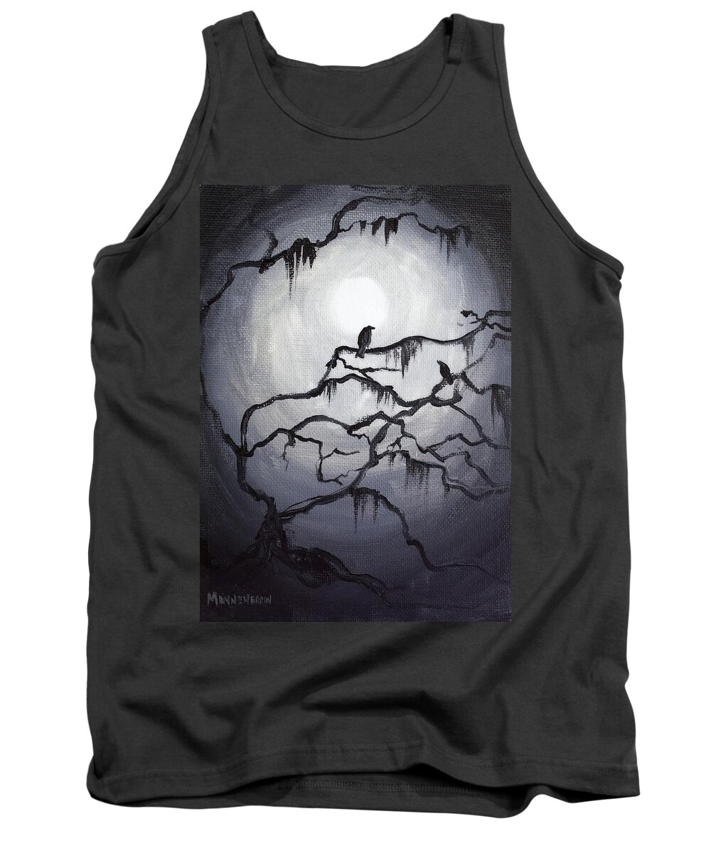 Crow Tank Top featuring the painting Two Crows and Spanish Moss by Melissa Herrin