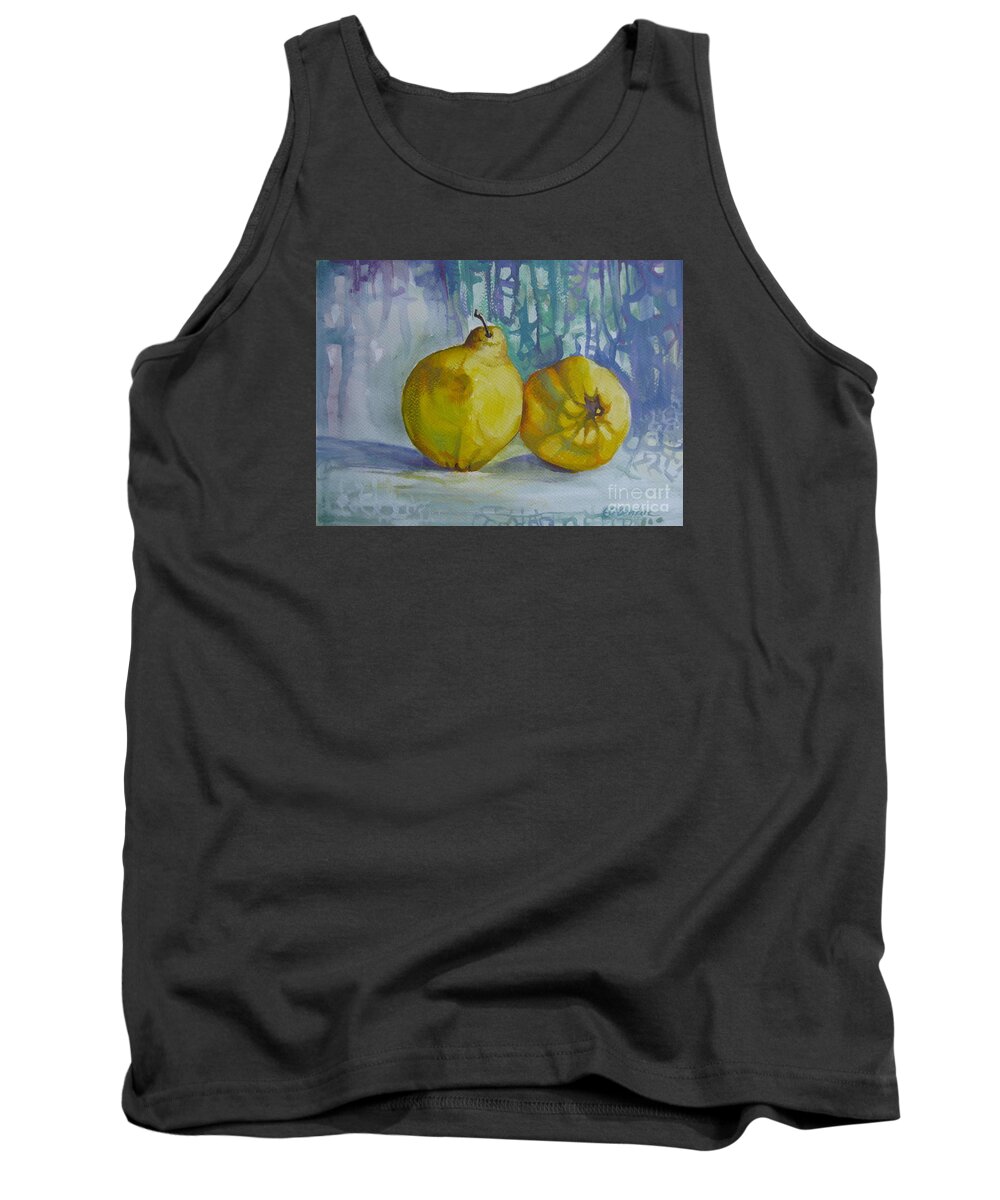 Quince Tank Top featuring the painting Two quinces by Elena Oleniuc