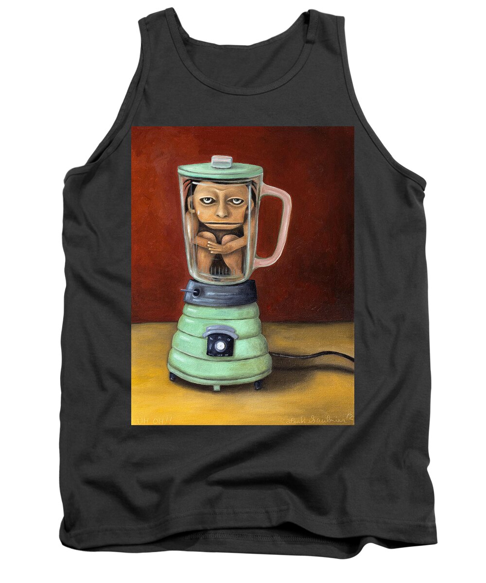 Blender Tank Top featuring the painting Uh Oh by Leah Saulnier The Painting Maniac