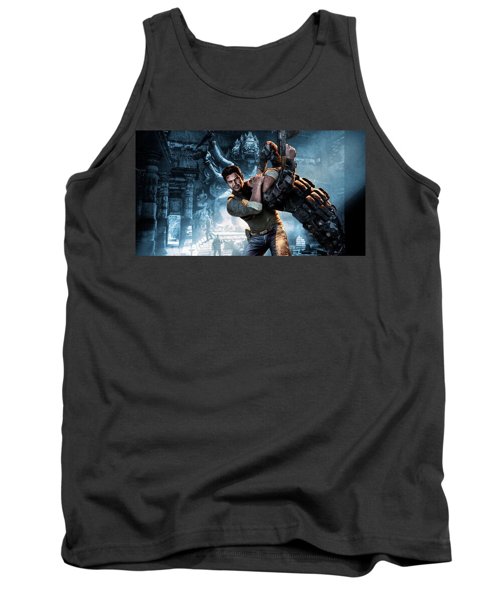 Uncharted 2 Among Thieves Tank Top featuring the digital art Uncharted 2 Among Thieves by Super Lovely