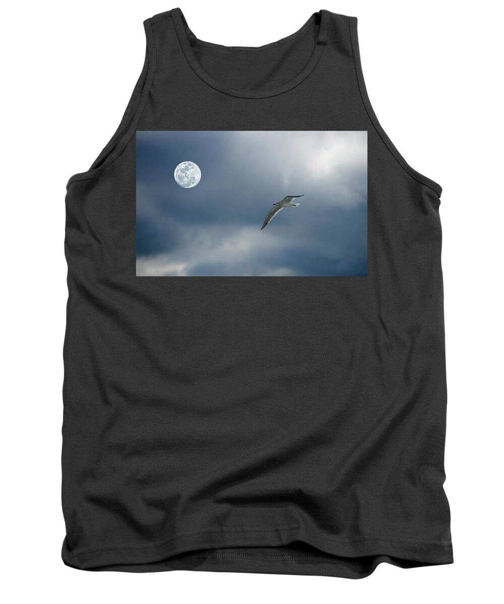 Moon Tank Top featuring the photograph Under the Moon by Gouzel -