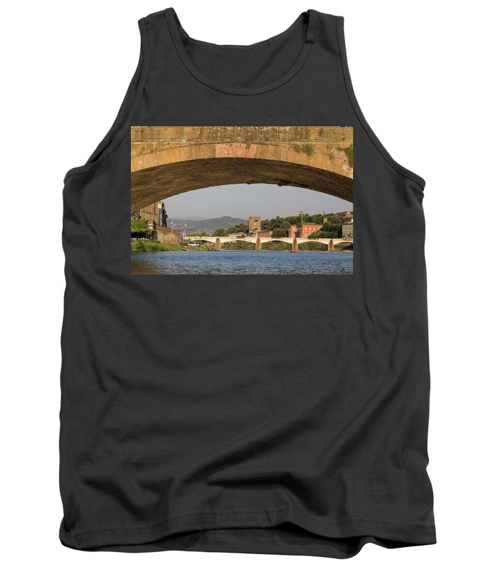 Arno River Tank Top featuring the photograph Under the Ponte Santa Trinita by Patricia Schaefer