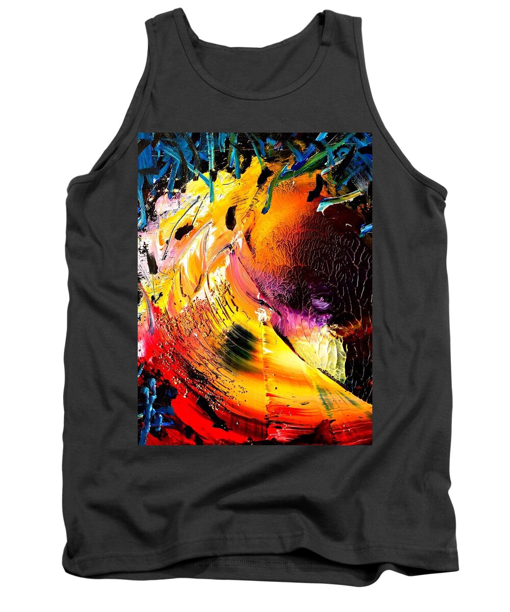 Abstract Wave Of Glory Tank Top featuring the painting Unicorn Wave by Neal Barbosa