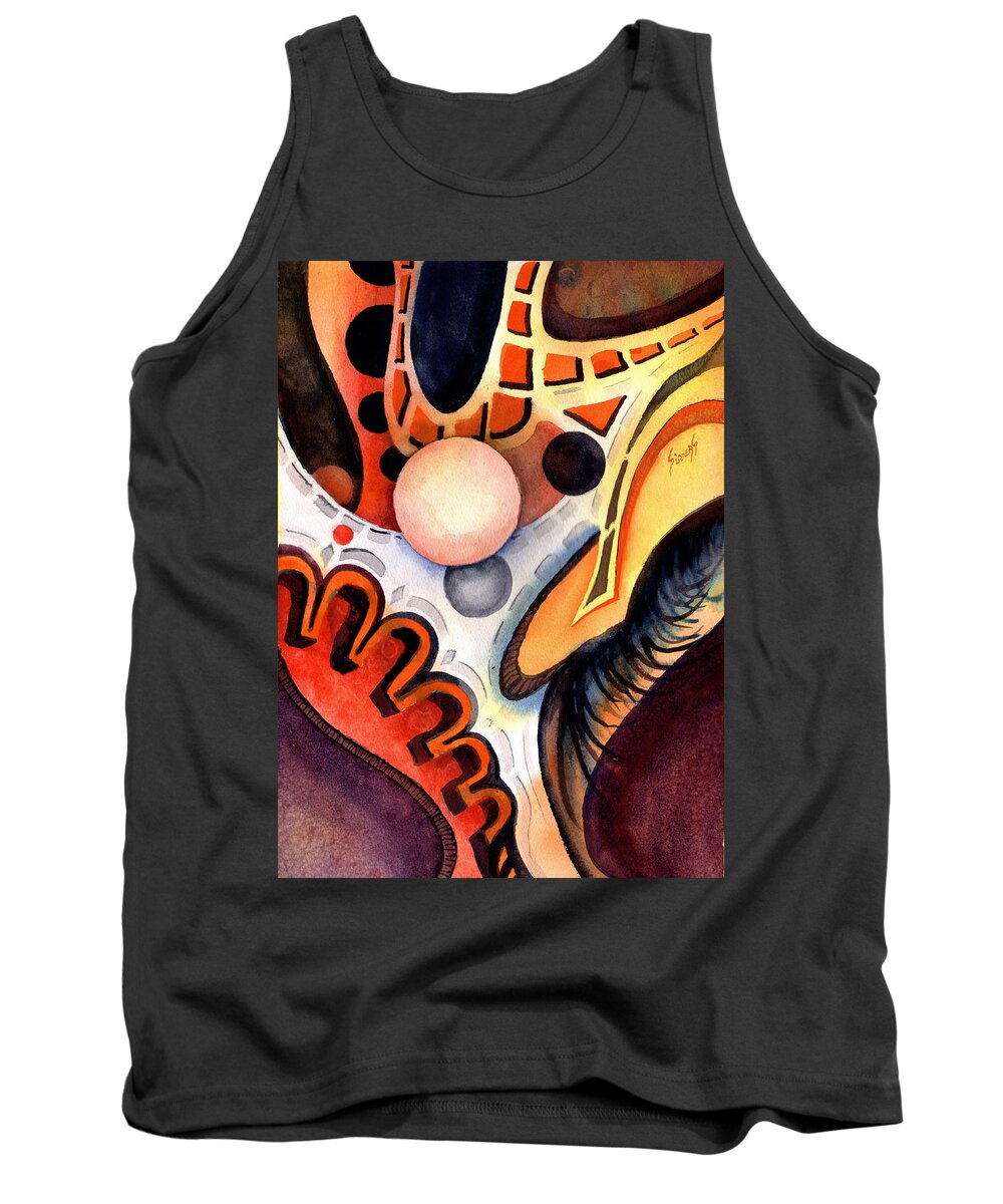 Nonobjective Tank Top featuring the painting Untitled - 160402 by Sam Sidders