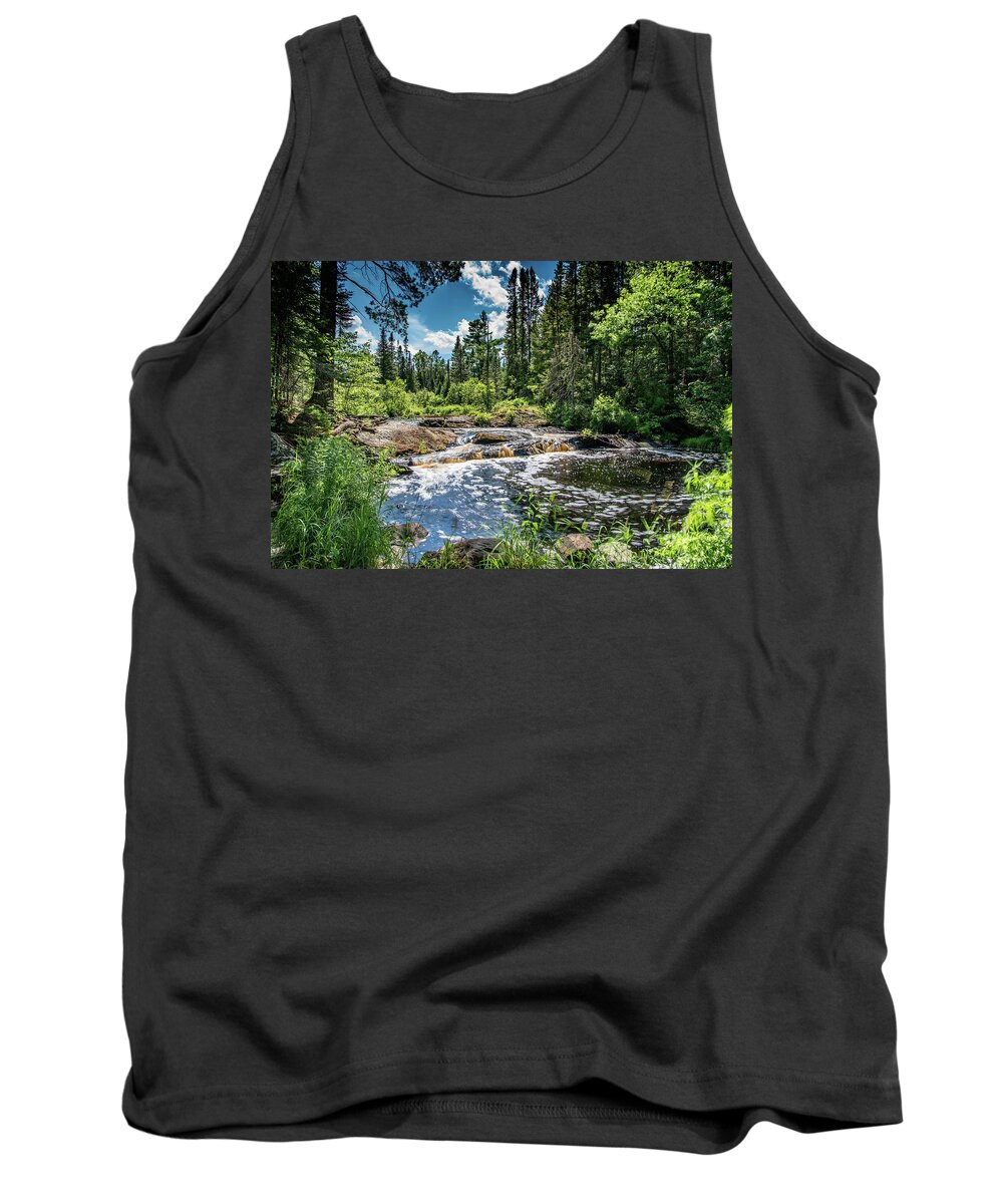 Clouds Tank Top featuring the photograph Upper Tioga Falls by Paul LeSage