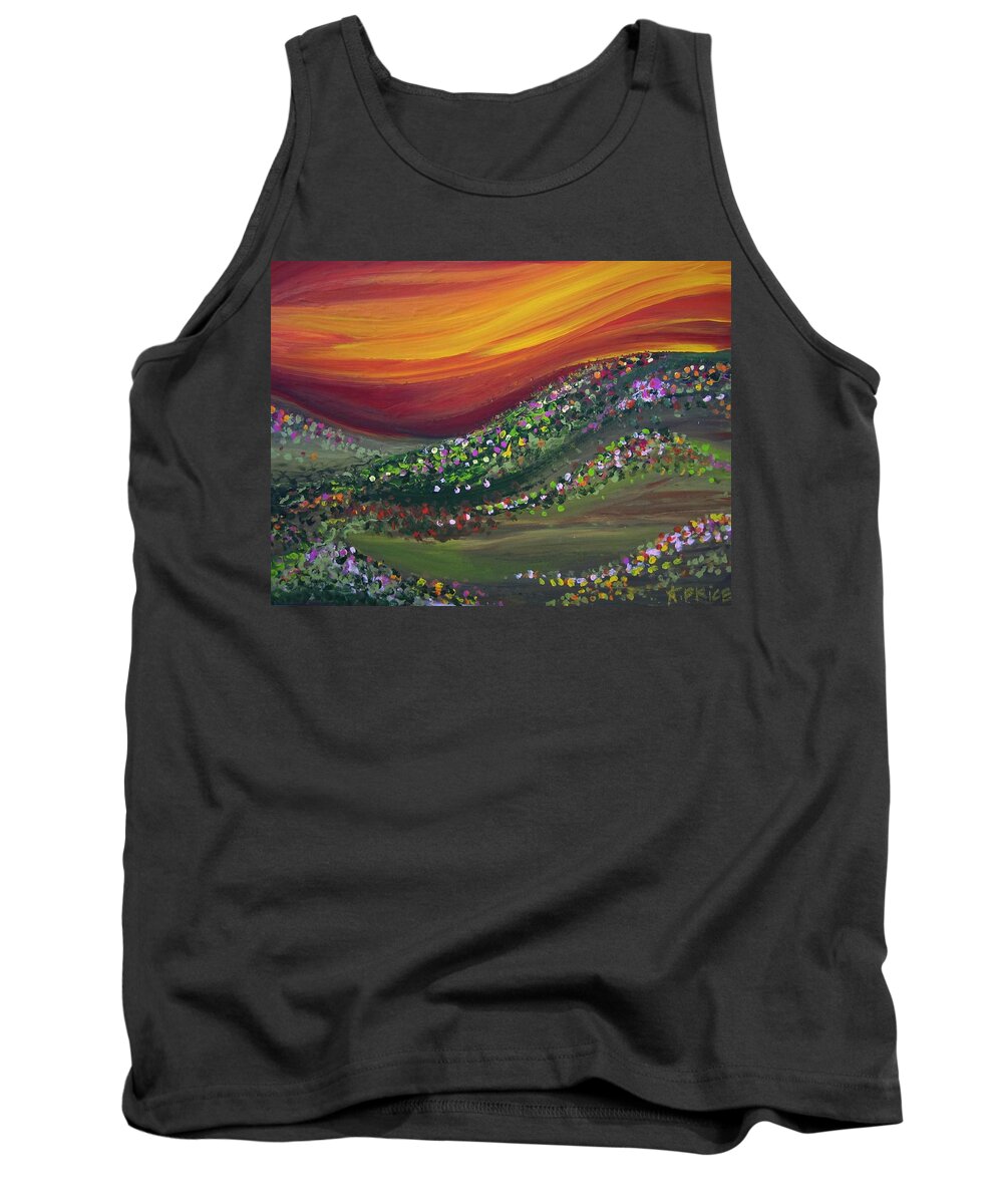 Sunset Paintings Tank Top featuring the painting Ups and Downs by Ashley Lane