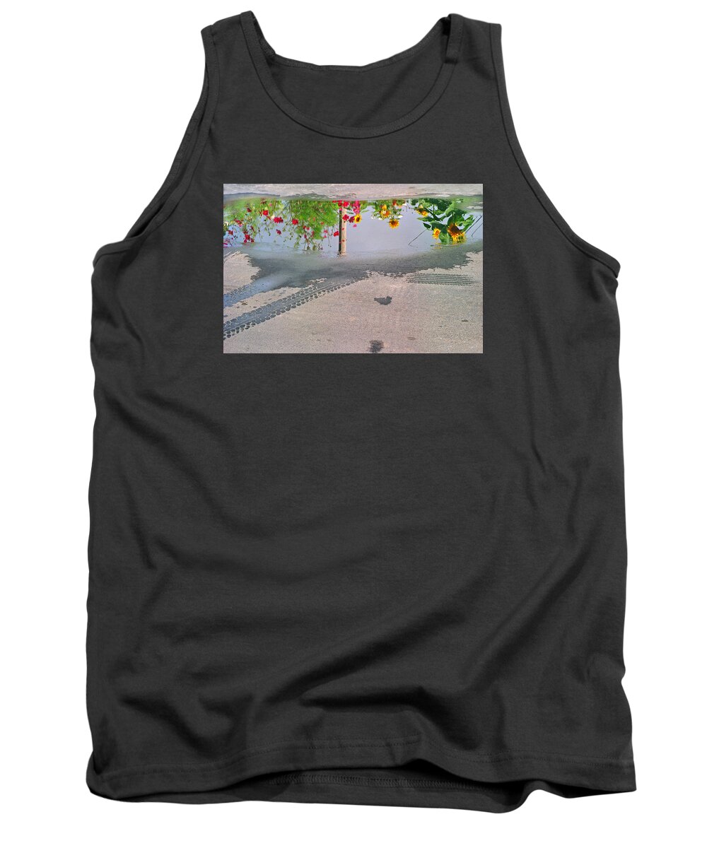 Urban Contrails Tank Top featuring the photograph Urban Contrails by Kris Rasmusson