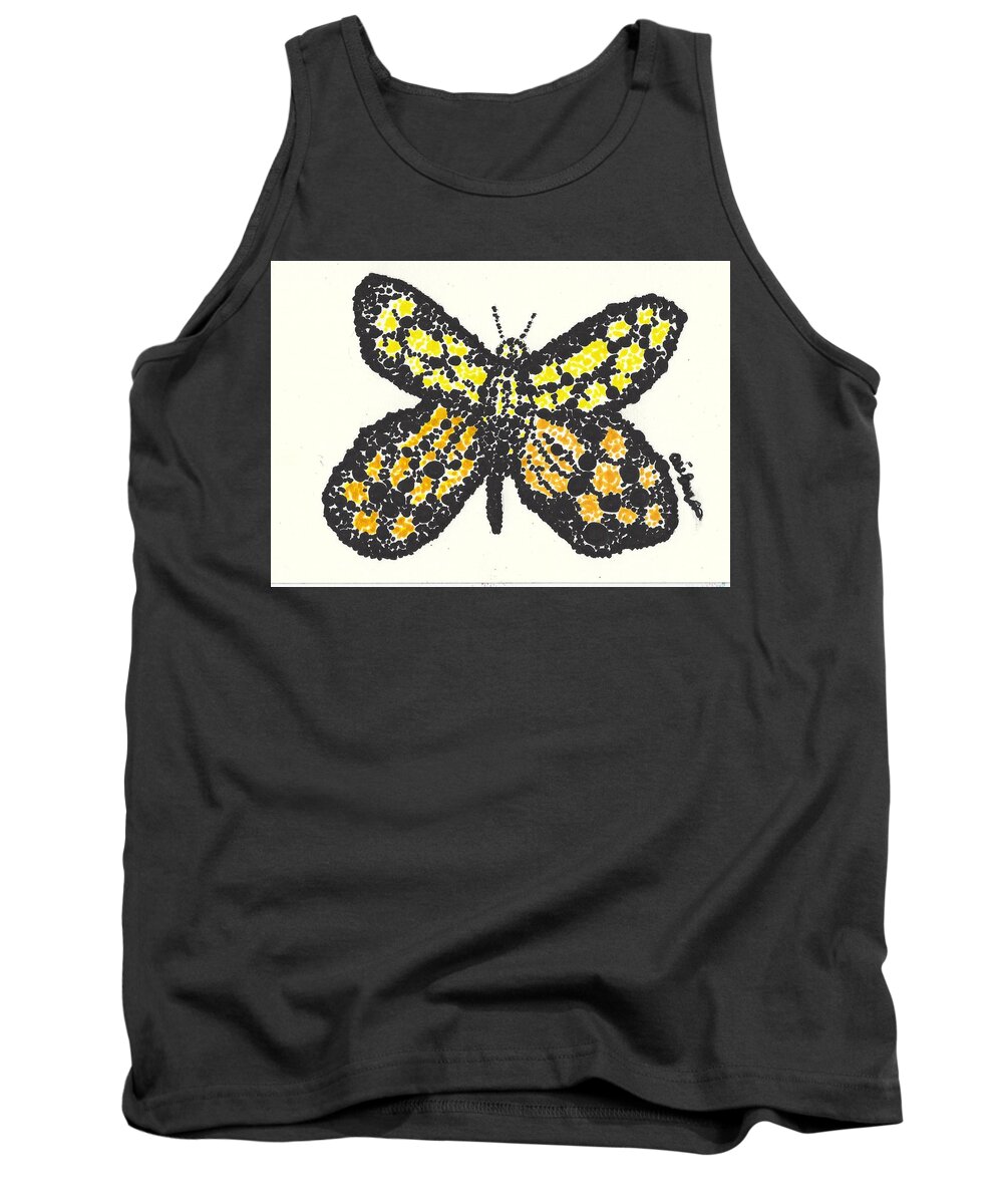 Butterfly Tank Top featuring the drawing Vanya by Ali Baucom