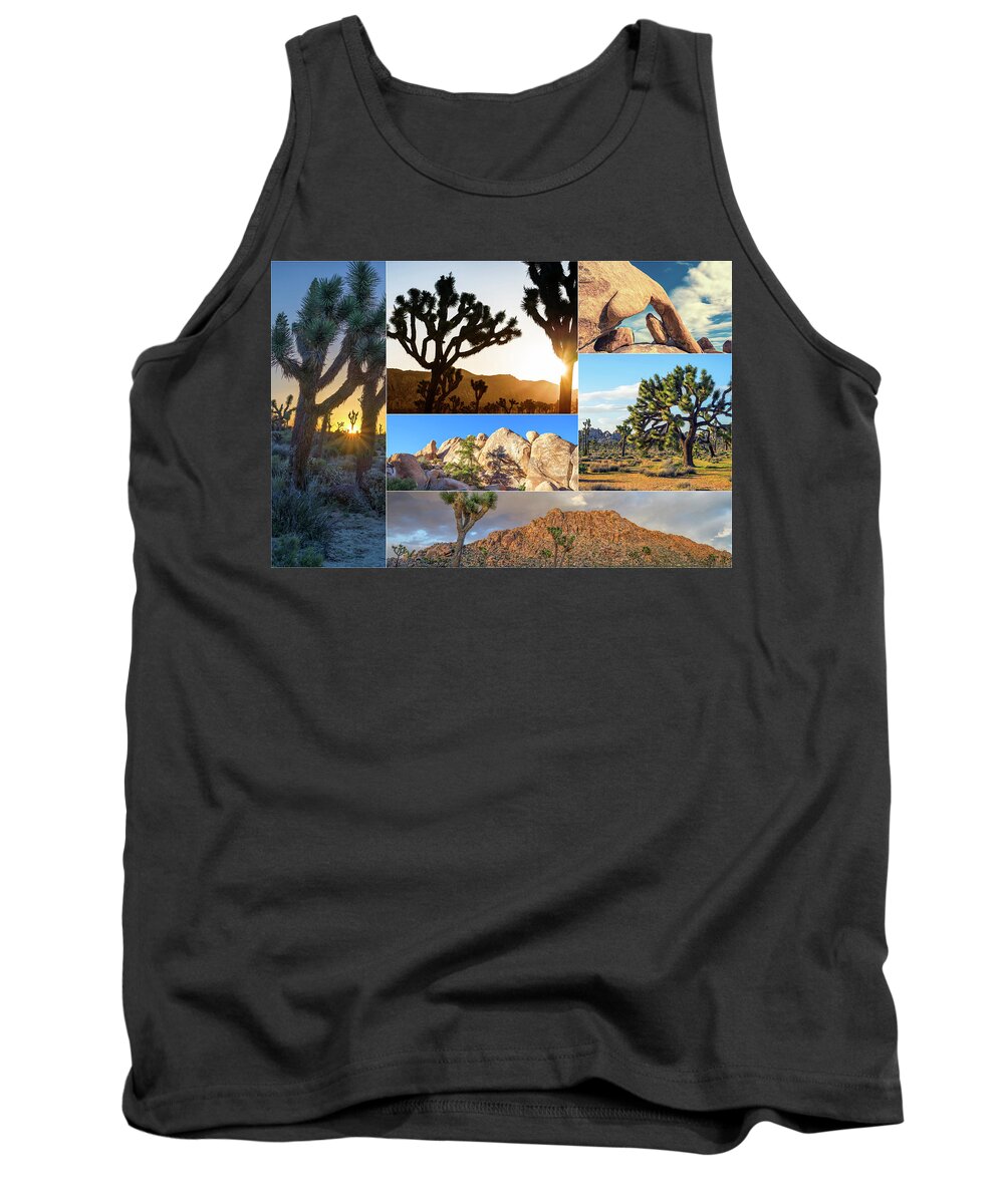 Joshua Tree Tank Top featuring the photograph Variety of Joshua Tree Collage by Joseph S Giacalone