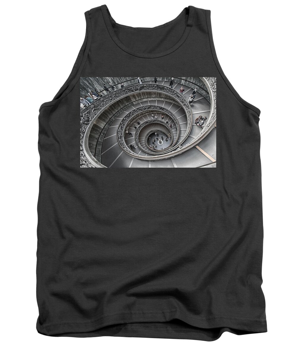 Vatican Tank Top featuring the photograph Vatican Spiral Staircase by Bert Peake