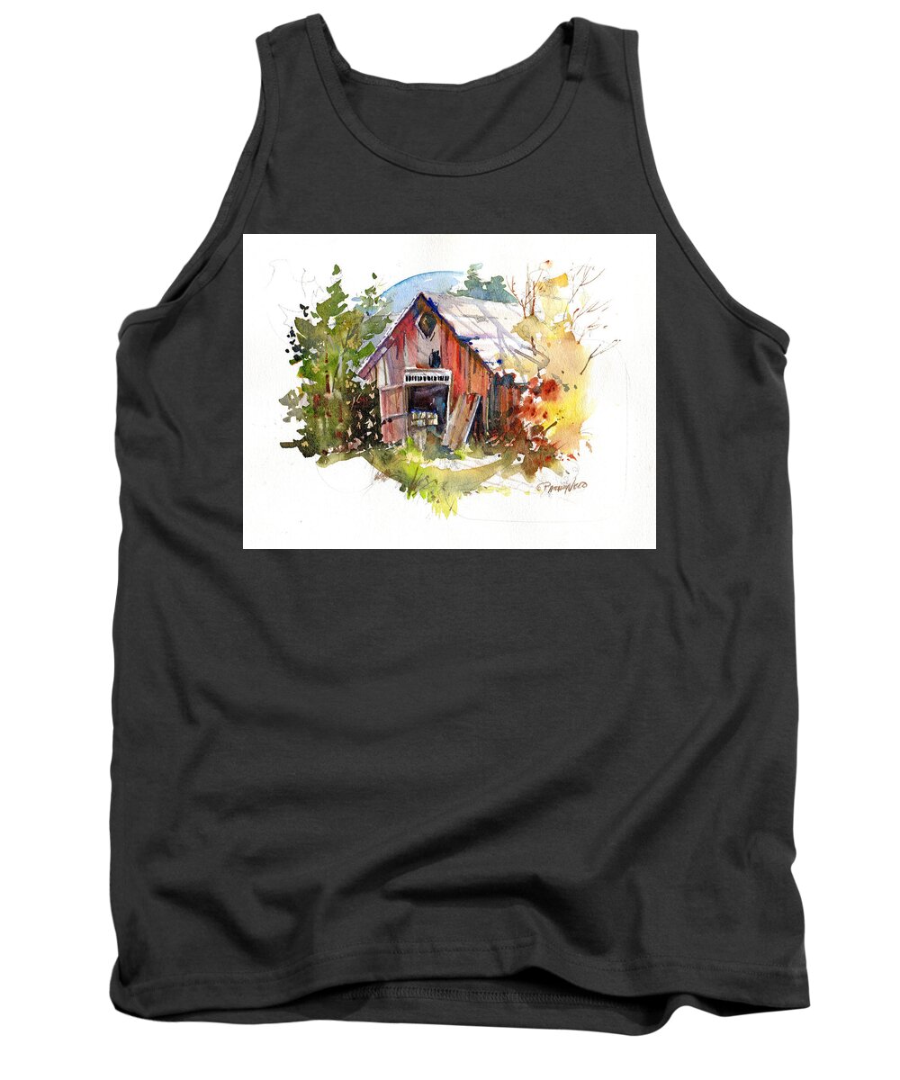 New England Scenes Tank Top featuring the painting Vermont Barn by P Anthony Visco