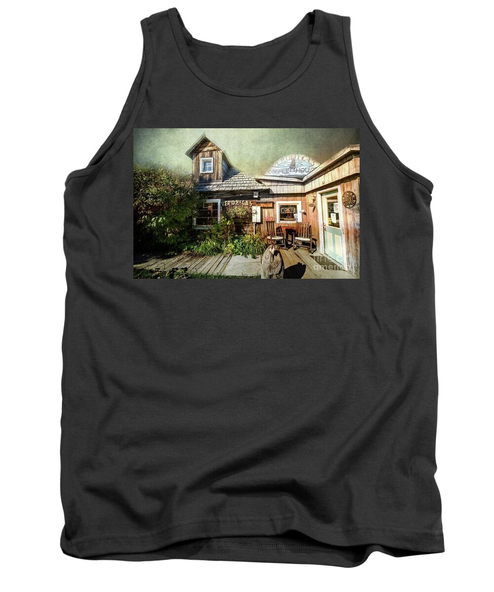 Veronica's Coffee House Tank Top featuring the photograph Veronica's Coffee House in Old Town Kenai by Eva Lechner