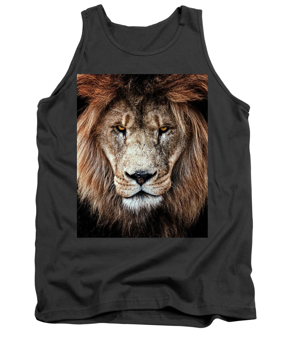 Lion Tank Top featuring the photograph Veteran by David Soldano