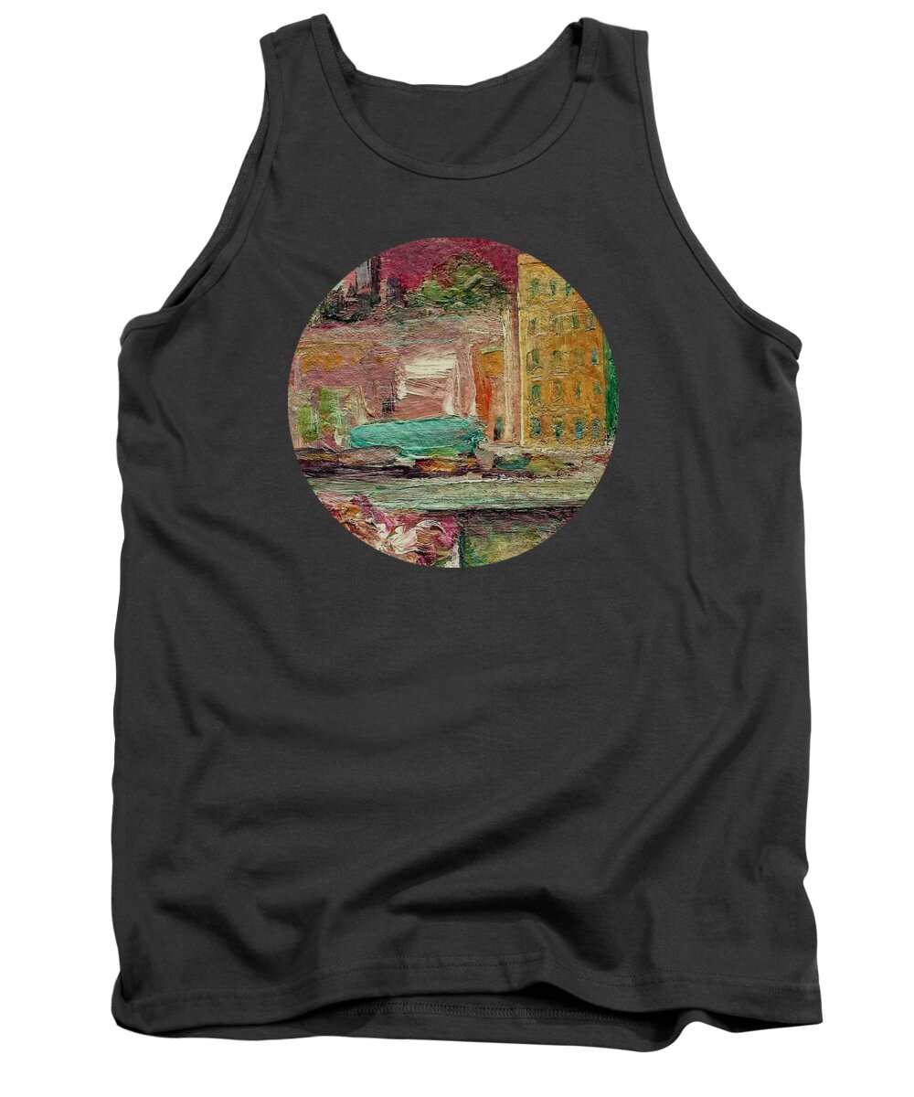 Cityscape Tank Top featuring the painting View from a Balcony by Mary Wolf