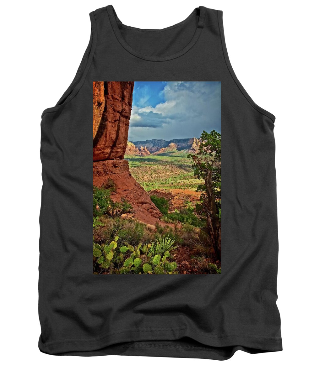 Nature Tank Top featuring the photograph View From A Vortex, Cathedral Rock, Sedona, Arizona by Zayne Diamond