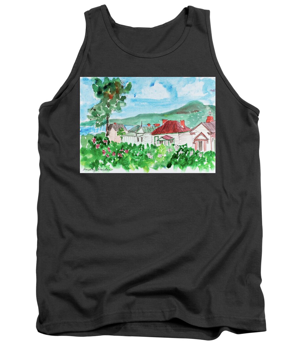 Battery Point Tank Top featuring the painting View From Battery Point by Dorothy Darden