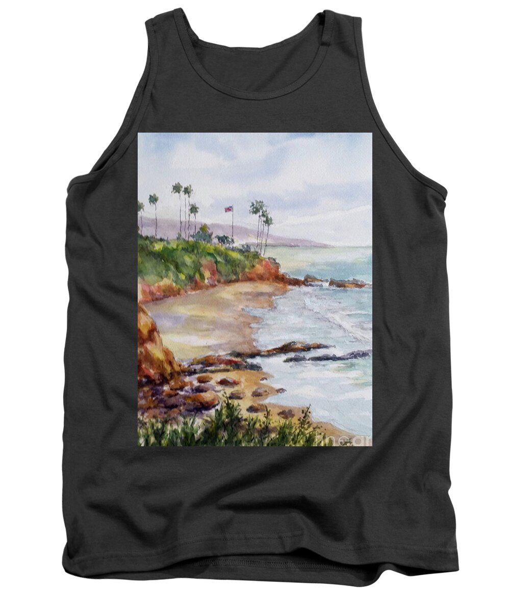 Landscape Tank Top featuring the painting View From The Cliff by William Reed
